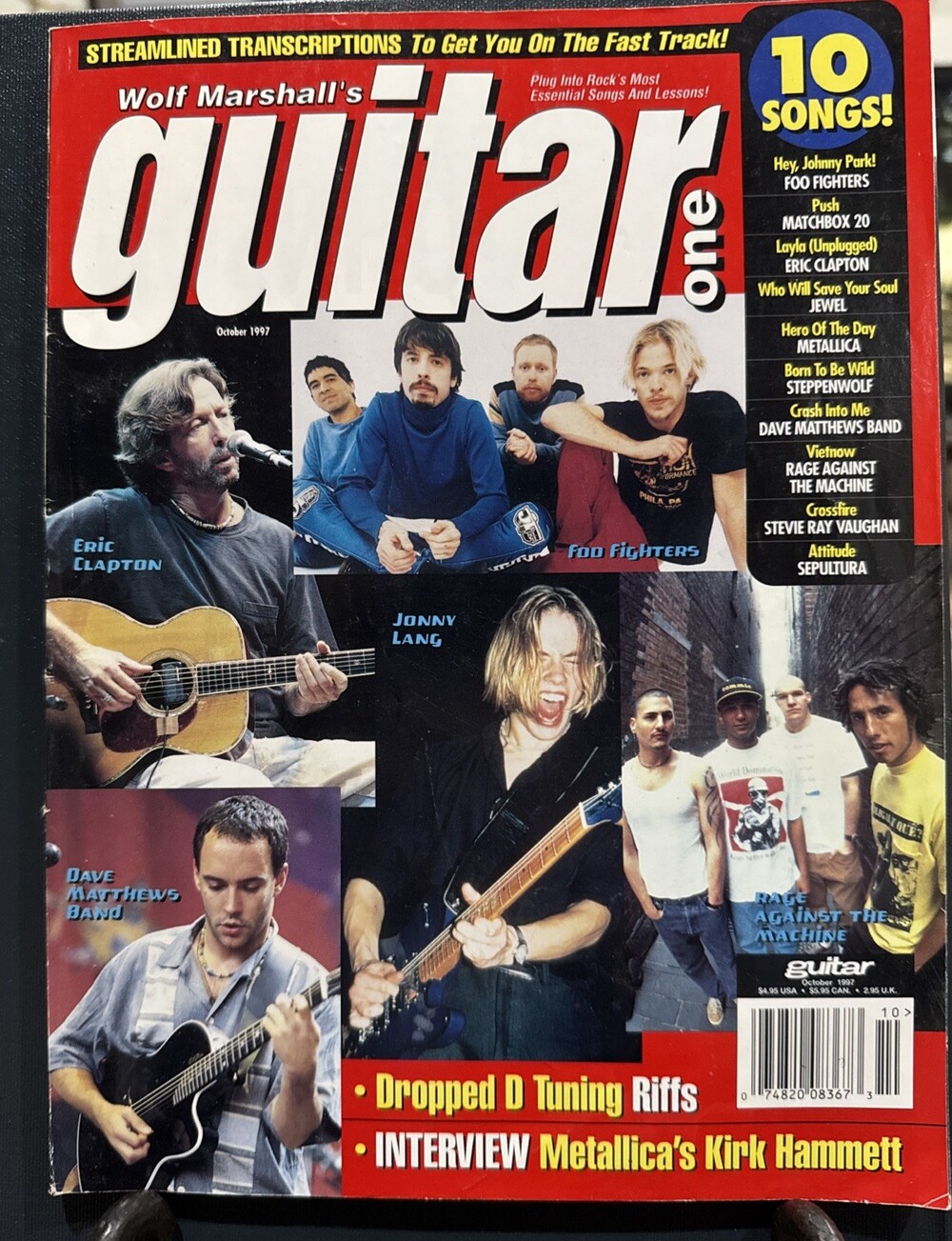Guitar One Magazine October 1997 Foo Fighters Eric Clapton Johnny Lang 10 Songs